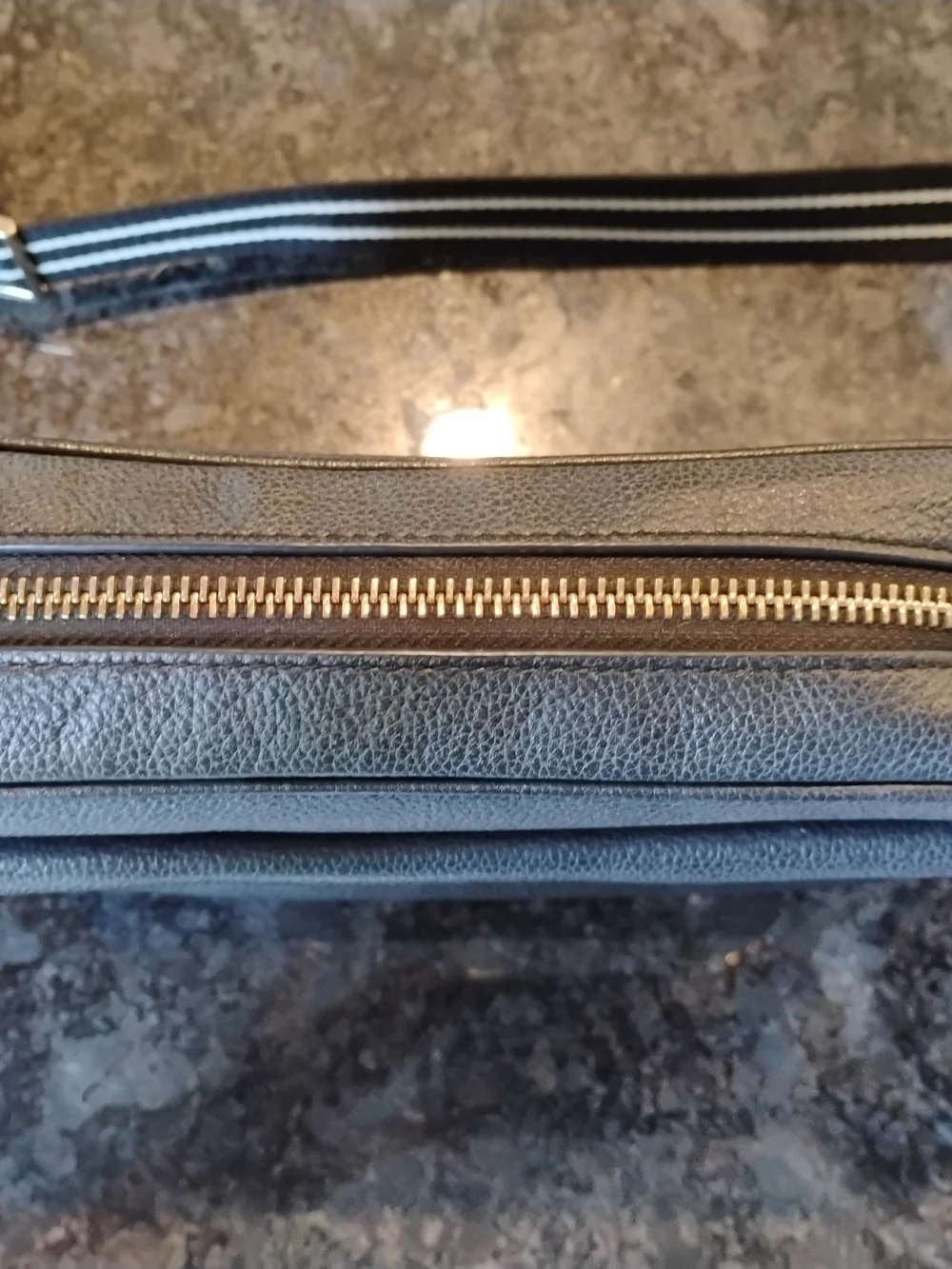 kate spade black pebbled leather Crossbody Bag with gold-tone logo
